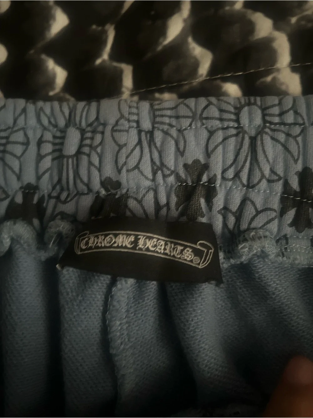 Chrome Hearts Light Blue Cross Shorts